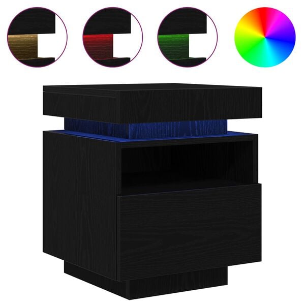 vidaXL Nachttisch Schwarz Eichen-Optik 40 x 39 x 48,5 cm Holzwerkstoff