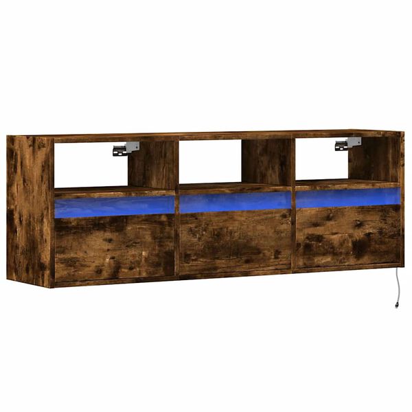 vidaXL TV-Wandschrank mit LED-Beleuchtung R&auml;uchereiche 130x31x45 cm