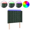 vidaXL LED Kopfteil Dunkelgr&uuml;n 93x16x118/128 cm Samt