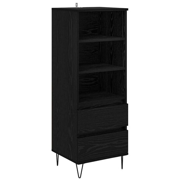 vidaXL Highboard Schwarz Eichen-Optik 40 x 36 x 110 cm Holzwerkstoff
