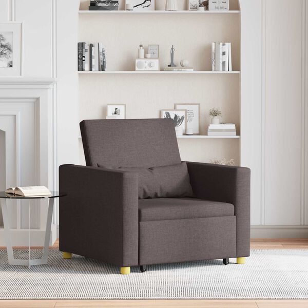 vidaXL Ausziehbare Schlafcouch Einzel Dunkelbraun 90 x 165 x 87 cm