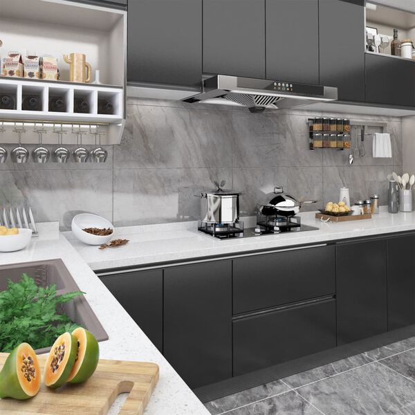 vidaXL Selbstklebende Möbelfolie Schwarz 500 x 90 cm PVC