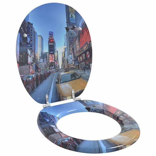 vidaXL Toilettensitz 2 pcs Grau 44 x 38 cm MDF-Platte