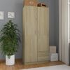 vidaXL Kleiderschrank Sonoma-Eiche 80x52x180 cm Holzwerkstoff