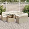 vidaXL Garten-Sofa-Set mit Speicher 9 pcs Beige Poly Rattan