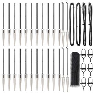 vidaXL Zaunpfosten Grau 50 x 0,4 m (25 mm Netz) Stahl und PVC