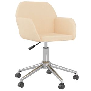 vidaXL B&uuml;rostuhl Drehbar Creme Stoff