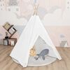 vidaXL Kinder Tipi-Zelt mit Tasche Pfirsichhaut Wei&szlig; 120x120x150 cm