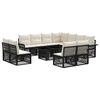 vidaXL Gartensofa-set 12 stk. Schwarz und Cremewei&szlig; Poly-Rattan