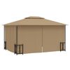 vidaXL Pavillon mit Seitenw&auml;nden & Doppeldach 3x4 m Taupe