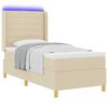 vidaXL Boxspringbett mit Matratze Creme 100 x 200 cm Stoff