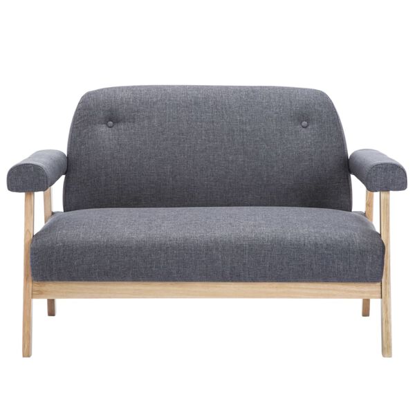 vidaXL 2-Sitzer-Sofa Stoff Dunkelgrau