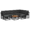 vidaXL Outdoor-Sofagarnitur 10 pcs Schwarz und Dunkelgrau Polyester