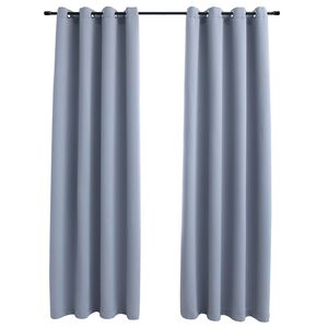 vidaXL Verdunkelungsvorh&auml;nge mit Metall&ouml;sen 2 Stk. Grau 140x225cm