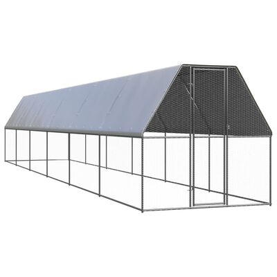 vidaXL Outdoor-Hühnerkäfig 2x12x2 m Verzinkter Stahl