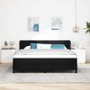 vidaXL Boxspringbett mit Matratze Schwarz 180 x 200 cm Stoff