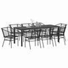 vidaXL Garten Essgruppe 9 pcs Schwarz Poly-Rattan
