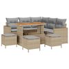 vidaXL Gartensofa-set 9 stk. Beige Poly-Rattan