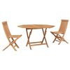 vidaXL Garten Bistro Set 3 stk. Natur Massivholz Teak