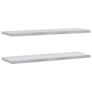 vidaXL Wandregale 2 Stk. 100x30 cm Silbern Edelstahl