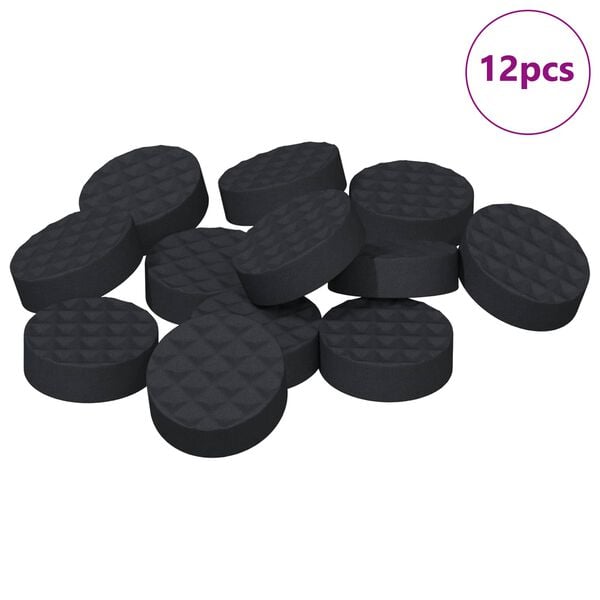 vidaXL M&ouml;belgleiter 12 pcs Schwarz &Oslash; 14 x 4 mm EVA