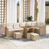 vidaXL Gartensofa-set 9 pcs Beige Poly-Rattan