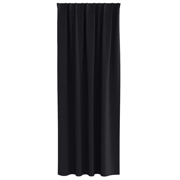 vidaXL Verdunkelungs-Vorh&auml;nge mit Ringen 2 pcs Schwarz 245 x 140 cm