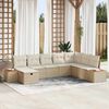 vidaXL Gartensofa-set mit Kissen mit Speicher Beige Poly-Rattan