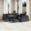 vidaXL Gartensofa-set mit Kissen 17 pcs Schwarz Poly-Rattan