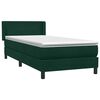 vidaXL Boxspringbett mit Matratze Dunkelgr&uuml;n 80x220 cm Samt