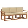 vidaXL Outdoor-Sofagarnitur mit Kissen 3 pcs Natur und Beige