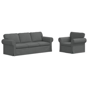 vidaXL Sofa 2 pcs Dunkelgrau