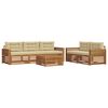 vidaXL Outdoor-Sofagarnitur mit Kissen 6 pcs Natur und Beige