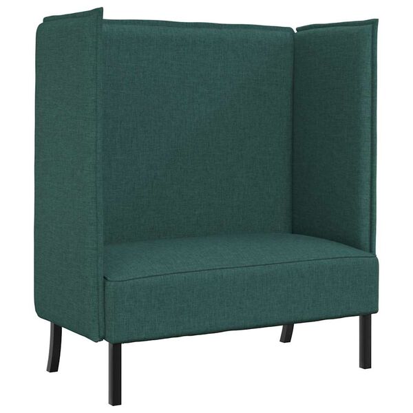 vidaXL Hoher R&uuml;cken Sofa 101cm Dunkelgr&uuml;n Stoff