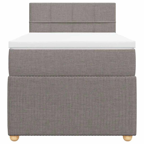 vidaXL Boxspringbett mit Matratze Taupe 90x200 cm Stoff