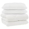 vidaXL Decke mit Kissen 3 pcs Wei&szlig; Mikrofaser und Daunenfedern