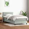 vidaXL Boxspringbett mit Matratze Hellgrau 80x210 cm Samt