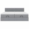 vidaXL Ottoman-Bett mit Matratzen & LEDs Hellgrau 180x200 cm Stoff