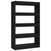 vidaXL B&uuml;cherregal/Raumteiler Schwarz 80x30x135 cm Holzwerkstoff