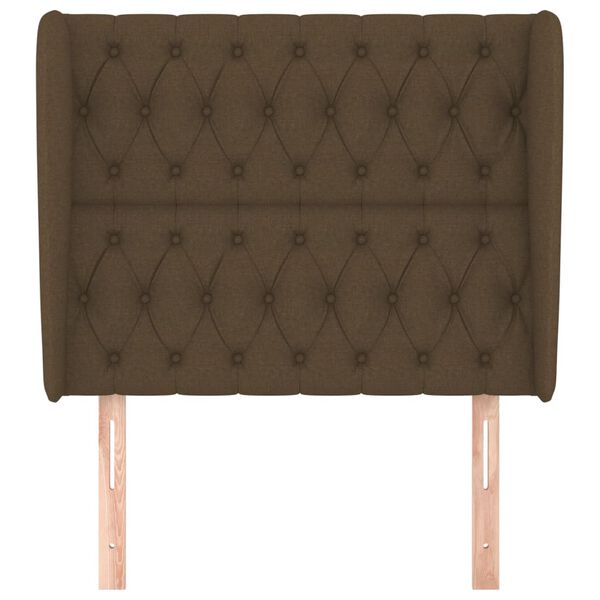 vidaXL Kopfteil mit Ohren Dunkelbraun 93x23x118/128 cm Stoff