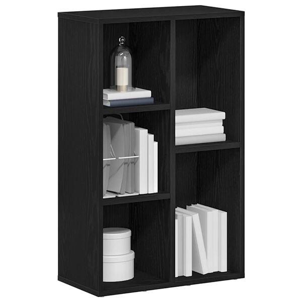 vidaXL Bücherregal Schwarz Eichen-Optik 50x25x80 cm Holzwerkstoff