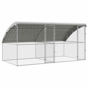 vidaXL H&uuml;hnerk&auml;fig 2 stk. Silber 400 x 200 x 200 cm Verzinkter Stahl