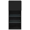 vidaXL TV-Schrank mit LED-Leuchten Schwarz 40,5x30x90 cm