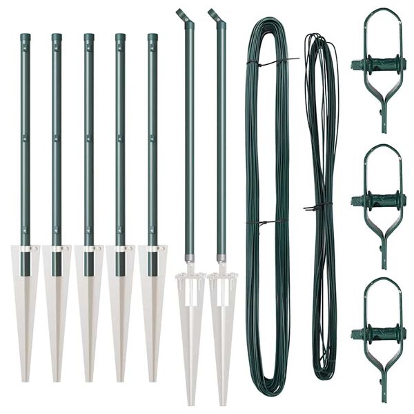 vidaXL Zaunpfosten 7 pcs Gr&uuml;n Stahl