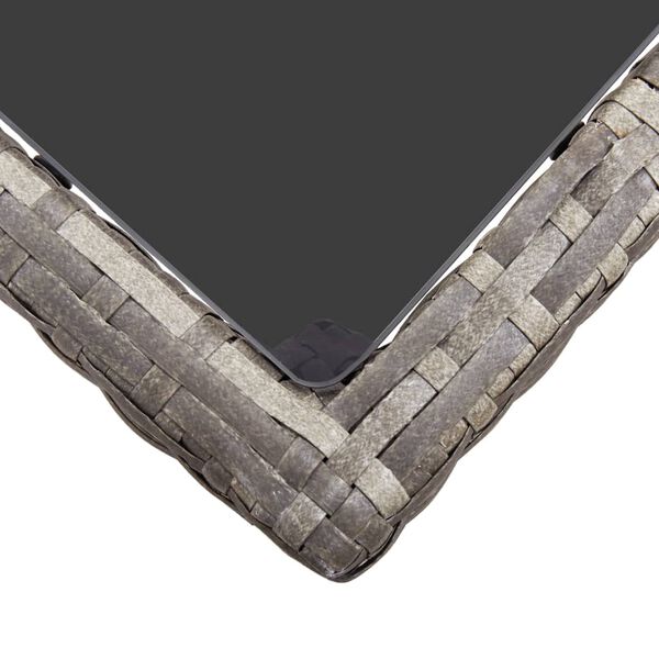 vidaXL Gartentisch Grau 190x90x75 cm Poly Rattan