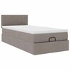 vidaXL Ottomane Bett mit Matratze & LEDs Taupe 90x200 cm Stoff