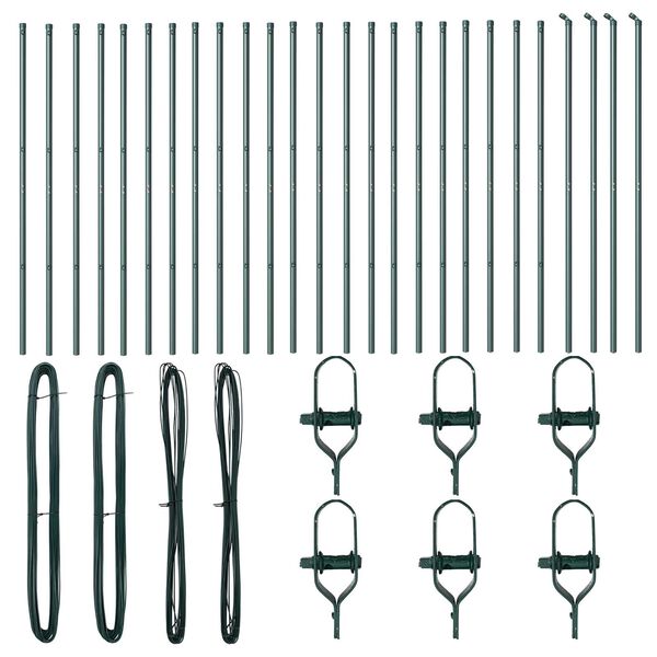 vidaXL Zaunpfosten Sonstiges 26 pcs Grün 3,2 x 3,2 x 210 cm Stahl