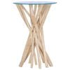 vidaXL Couchtisch mit Glasplatte 35x35x50 cm Massivholz Teak