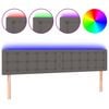 vidaXL LED Kopfteil Grau 180x5x78/88 cm Kunstleder