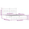 vidaXL Metallbett ohne Matratze Eichen-Optik 135x190 cm